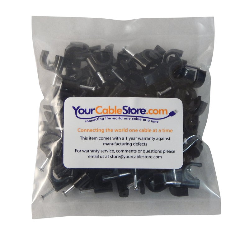 Your Cable Store 100 Pack Black / 8mm RG6 Cable Clips - Image 4